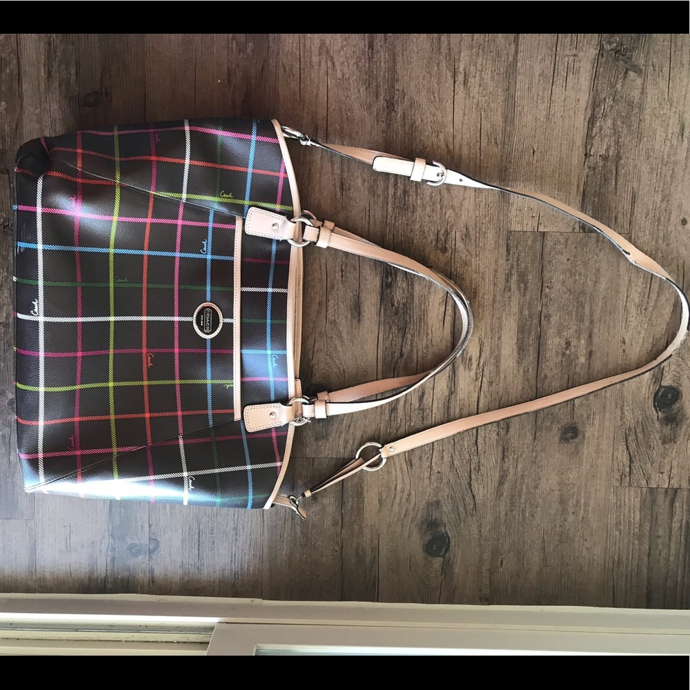 COACH Leather Brown multi #D1376-F3995, Laptop bag